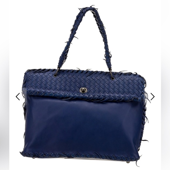 BOTTEGA VENETA Tiina Royal Blue Lambskin Shoulder Bag. MED. Like New! RT $2800 - Picture 11 of 15